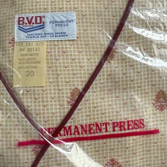 Vintage B.V.D. Traditionals Permanent Press Boys Pajama Set Size 20 Yellow Blend - Picture 4 of 7